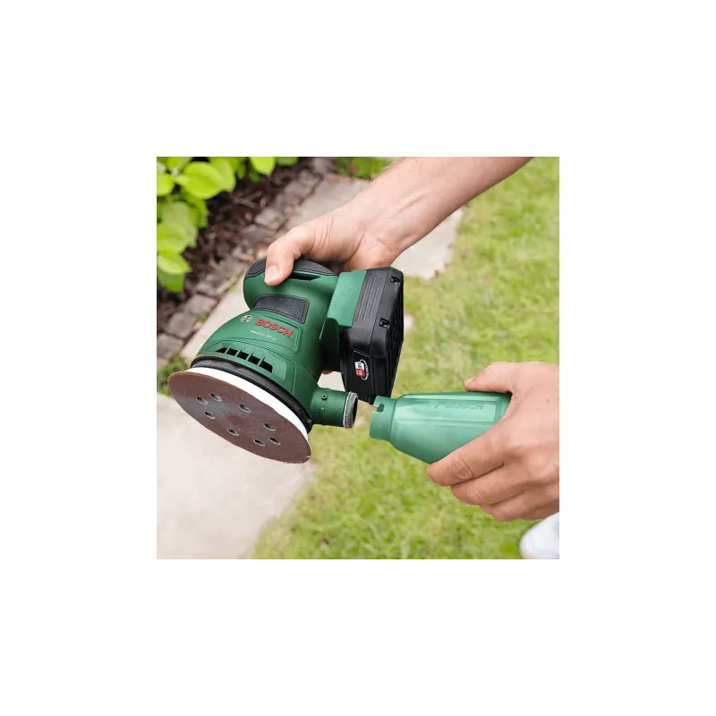 Bosch EasyOrbit 18V-10 (be akumuliatoriaus ir įkroviklio), orbitinis šlifuoklis, juodas, žalias, plastikinis, Vokietija, 23000 OPM, 1 mm