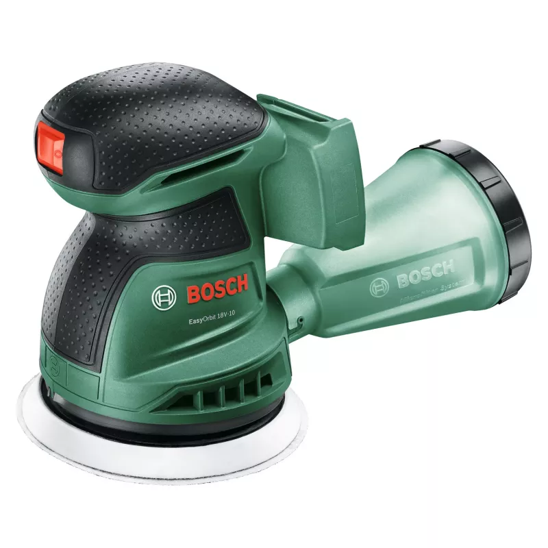 Bosch EasyOrbit 18V-10 (be akumuliatoriaus ir įkroviklio), orbitinis šlifuoklis, juodas, žalias, plastikinis, Vokietija, 23000 OPM, 1 mm