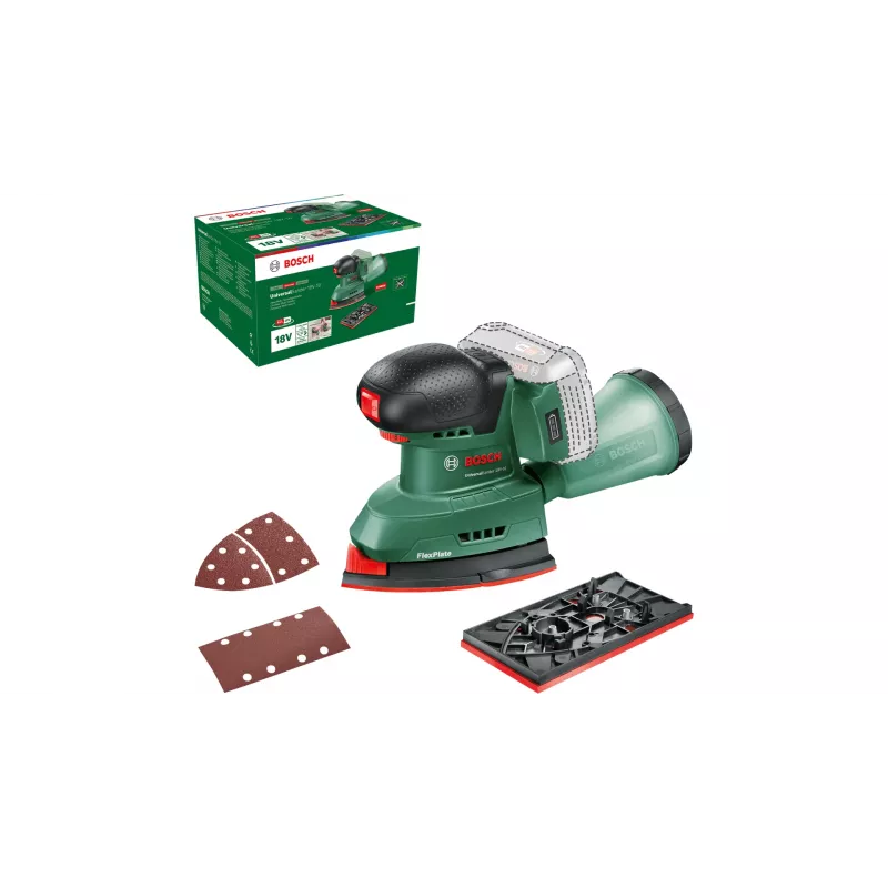 Bosch UniversalSander 18V-10 Orbitinis šlifuoklis 22000 OPM Juoda, Žalia