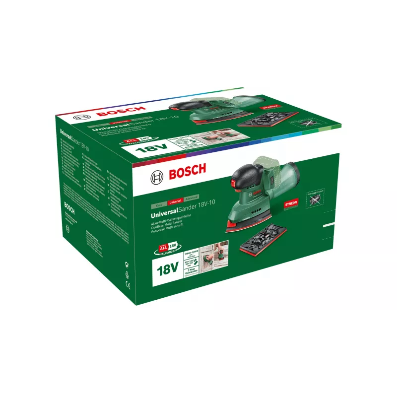 Bosch UniversalSander 18V-10 Orbitinis šlifuoklis 22000 OPM Juoda, Žalia