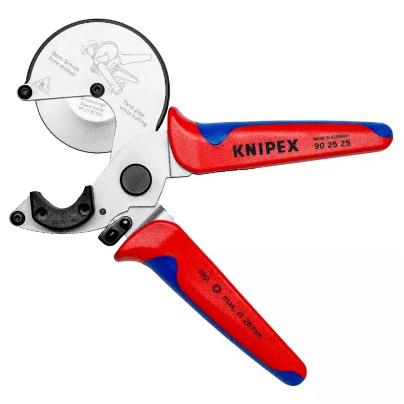 Vamzdžių žirklės Knipex 90 25 25, aliuminio, juodos/mėlynos/raudonos, 210 mm