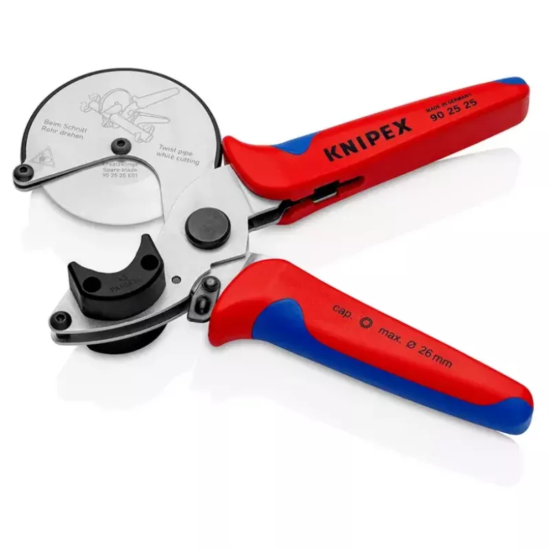 Vamzdžių žirklės Knipex 90 25 25, aliuminio, juodos/mėlynos/raudonos, 210 mm