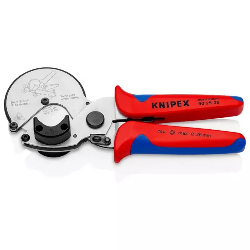 Vamzdžių žirklės Knipex 90 25 25, aliuminio, juodos/mėlynos/raudonos, 210 mm