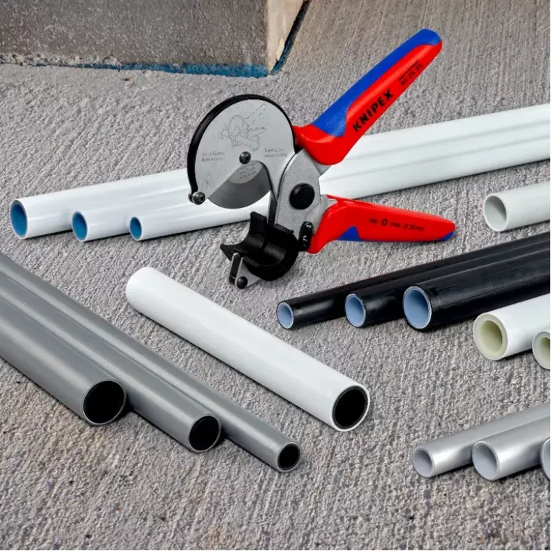 Vamzdžių žirklės Knipex 90 25 25, aliuminio, juodos/mėlynos/raudonos, 210 mm