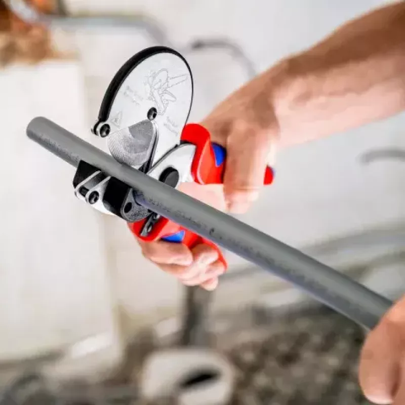 Vamzdžių žirklės Knipex 90 25 25, aliuminio, juodos/mėlynos/raudonos, 210 mm