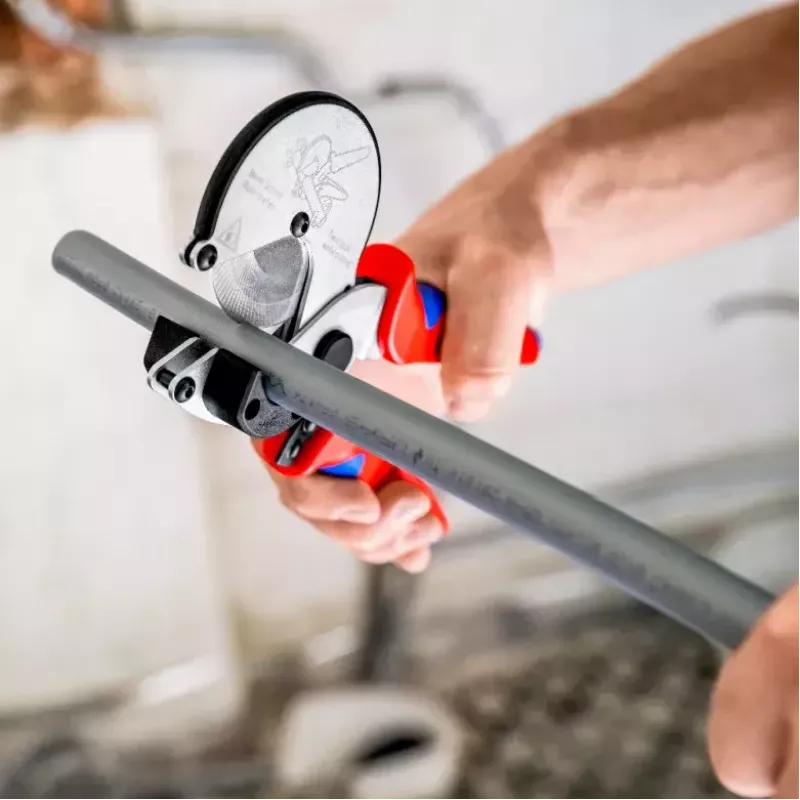 Vamzdžių žirklės Knipex 90 25 25, aliuminio, juodos/mėlynos/raudonos, 210 mm