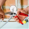 Vamzdžių žirklės Knipex 90 25 25, aliuminio, juodos/mėlynos/raudonos, 210 mm