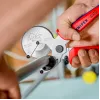 Vamzdžių žirklės Knipex 90 25 25, aliuminio, juodos/mėlynos/raudonos, 210 mm