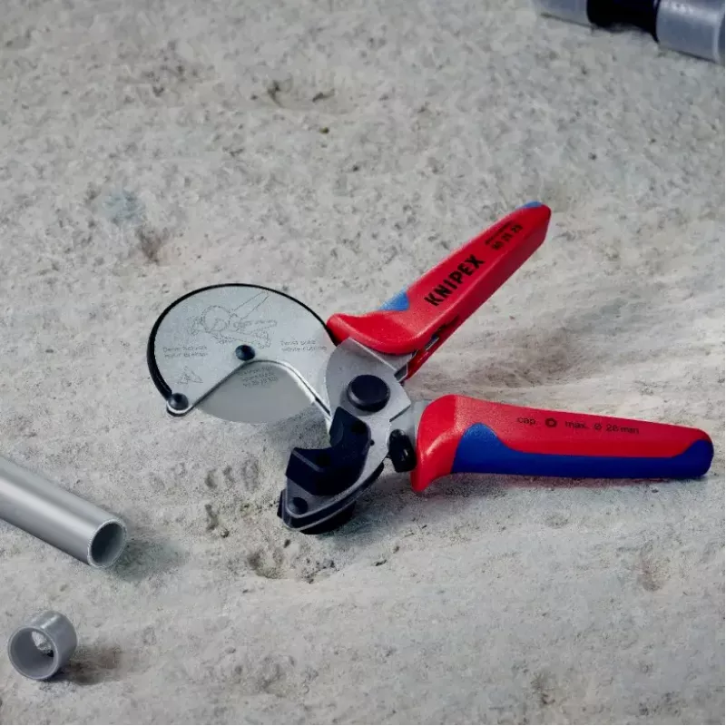 Vamzdžių žirklės Knipex 90 25 25, aliuminio, juodos/mėlynos/raudonos, 210 mm