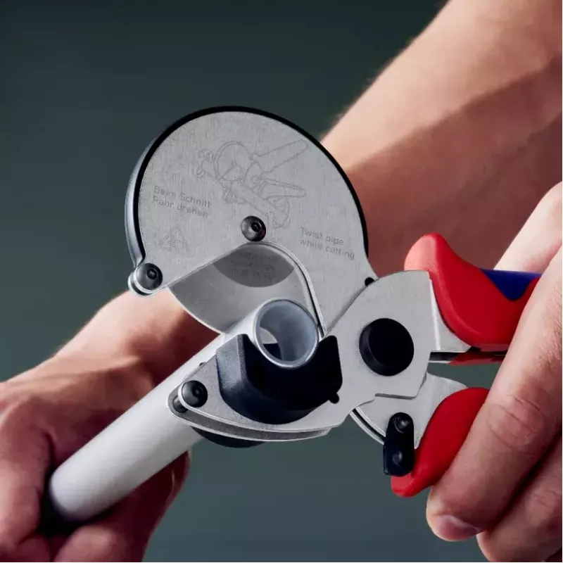 Vamzdžių žirklės Knipex 90 25 25, aliuminio, juodos/mėlynos/raudonos, 210 mm