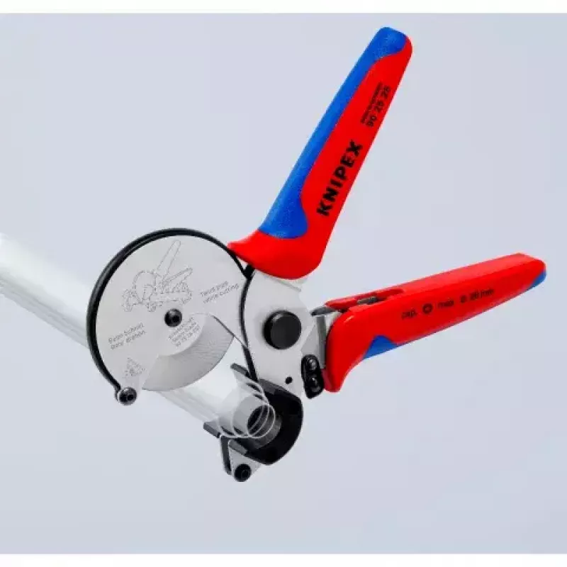 Vamzdžių žirklės Knipex 90 25 25, aliuminio, juodos/mėlynos/raudonos, 210 mm