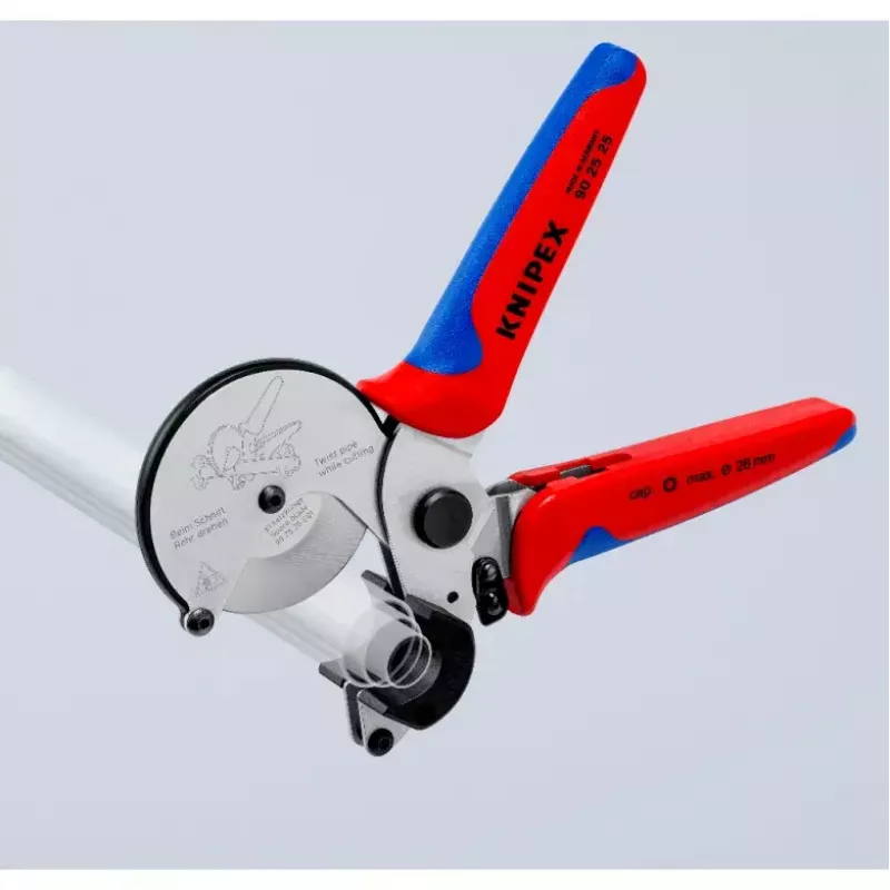 Vamzdžių žirklės Knipex 90 25 25, aliuminio, juodos/mėlynos/raudonos, 210 mm