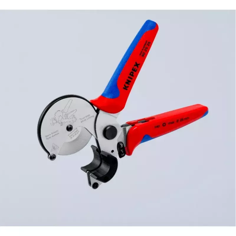 Vamzdžių žirklės Knipex 90 25 25, aliuminio, juodos/mėlynos/raudonos, 210 mm