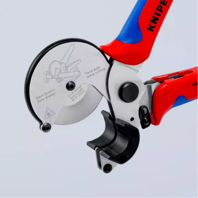 Vamzdžių žirklės Knipex 90 25 25, aliuminio, juodos/mėlynos/raudonos, 210 mm
