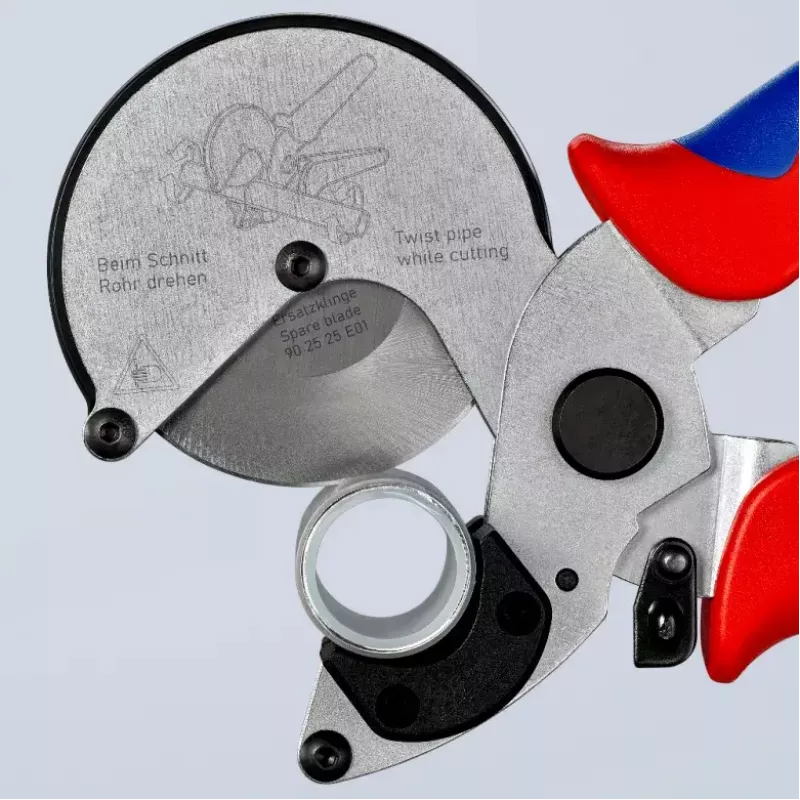 Vamzdžių žirklės Knipex 90 25 25, aliuminio, juodos/mėlynos/raudonos, 210 mm
