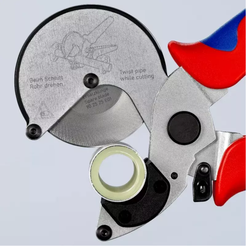 Vamzdžių žirklės Knipex 90 25 25, aliuminio, juodos/mėlynos/raudonos, 210 mm