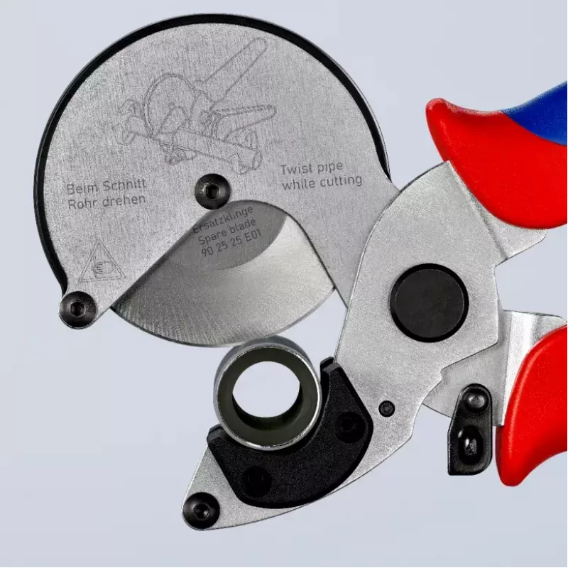 Vamzdžių žirklės Knipex 90 25 25, aliuminio, juodos/mėlynos/raudonos, 210 mm