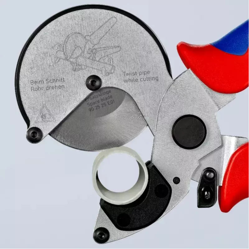 Vamzdžių žirklės Knipex 90 25 25, aliuminio, juodos/mėlynos/raudonos, 210 mm