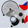 Vamzdžių žirklės Knipex 90 25 25, aliuminio, juodos/mėlynos/raudonos, 210 mm