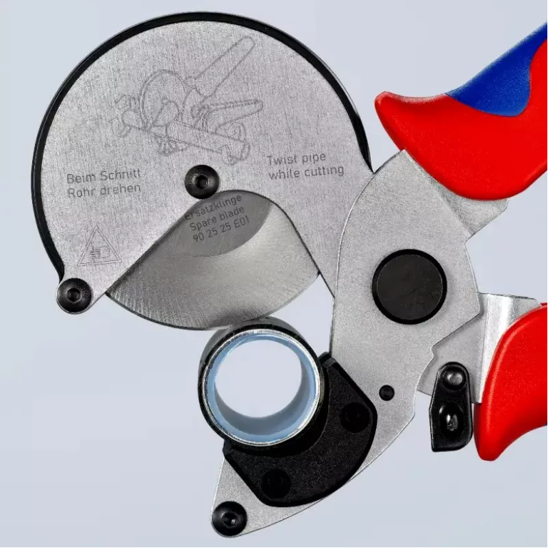 Vamzdžių žirklės Knipex 90 25 25, aliuminio, juodos/mėlynos/raudonos, 210 mm