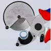 Vamzdžių žirklės Knipex 90 25 25, aliuminio, juodos/mėlynos/raudonos, 210 mm