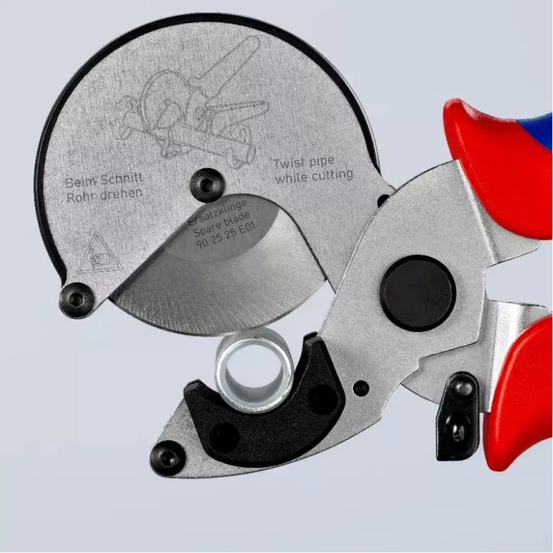 Vamzdžių žirklės Knipex 90 25 25, aliuminio, juodos/mėlynos/raudonos, 210 mm
