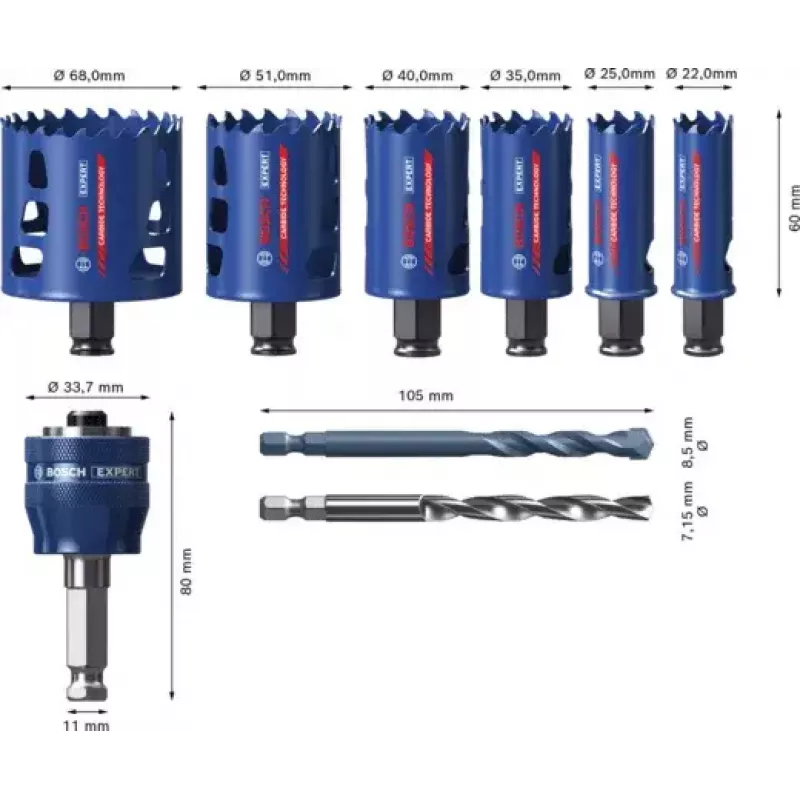 Bosch 2 608 900 446 gręžtuvinis pjūklas skylėms 6 vnt.