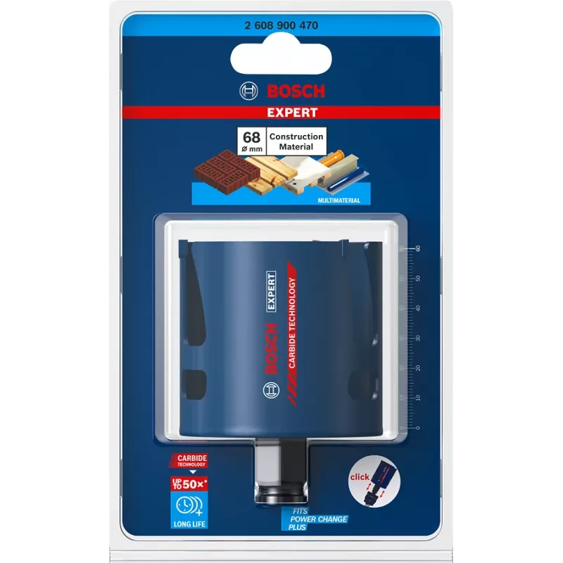 Pjūklas skylėms Bosch EXPERT Construction Material 6,8 cm plytai, plastikui, minkštai medienai 2608900470