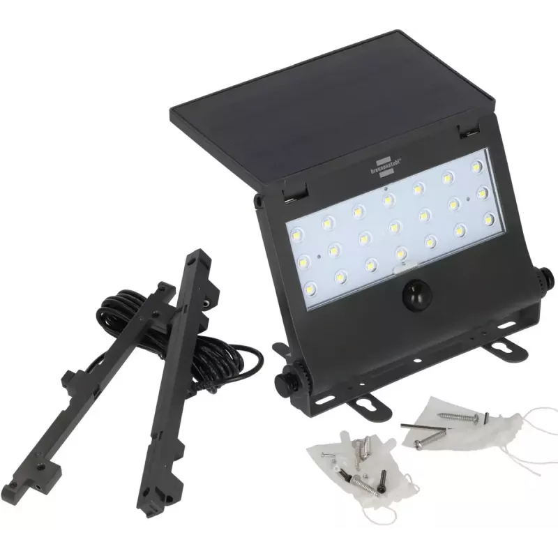 Brennenstuhl SOL 1000 Pad 1173740003 saulės baterijos LED sieninis prožektorius, 2,1 W, juodas