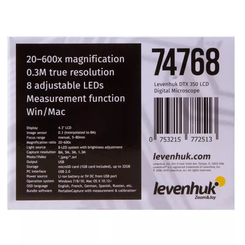 Skaitmeninis mikroskopas Levenhuk DTX 350 LCD 600x padidinimas