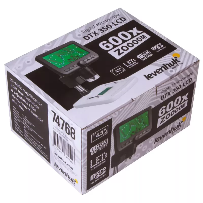 Skaitmeninis mikroskopas Levenhuk DTX 350 LCD 600x padidinimas