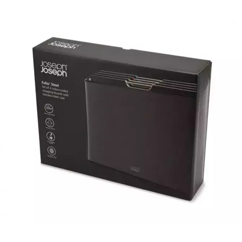 Pjaustymo lentelė Joseph Joseph Folio Steel Rectangular Carbon 356x263 mm (4 vnt.)