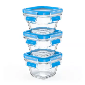 EMSA CLIP & CLOSE N10507 Square Set Blue, Transparent 3 vnt.