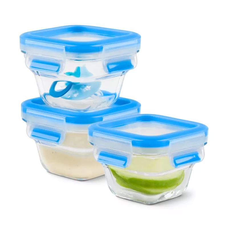 EMSA CLIP & CLOSE N10507 Square Set Blue, Transparent 3 vnt.