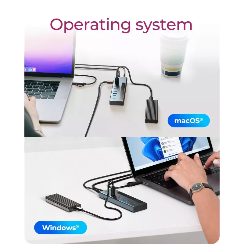 RAIDSONIC ICY BOX 9-in-1 USB C/A centrinis įrenginys su Power Delivery, aliuminis, mėlynas