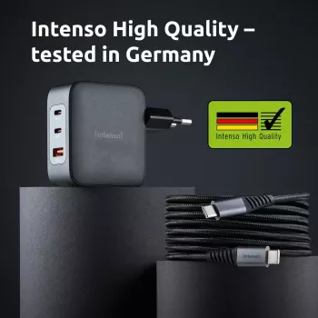 Maitinimo adapteris Intenso W100ACC+C520C 100W greitas įkrovimas GaN juodas