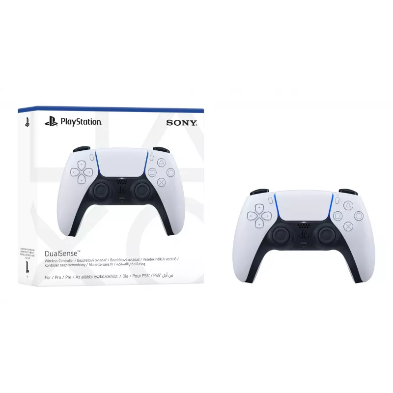 Valdiklis Sony DualSense V2 Juoda Balta — Palaidinis ir belaidis Bluetooth/USB, skirtas PS5, PC, Mac, iOS, Android, 0.28 kg