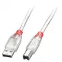 Lindy 0,2 m USB 2.0 laidas - A tipo (vyriškas) į B tipo (vyriškas), permatomas