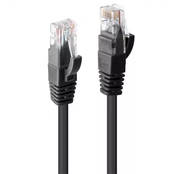 Tinklo kabelis Lindy 1 m Cat.6 RJ-45 U/UTP juodas