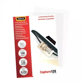 Fellowes Glossy laminavimo maišeliai 125 mikronų 65x95 mm (100 vnt.)