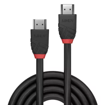 Lindy 0,5m aukštos spartos HDMI laidas, Black Line