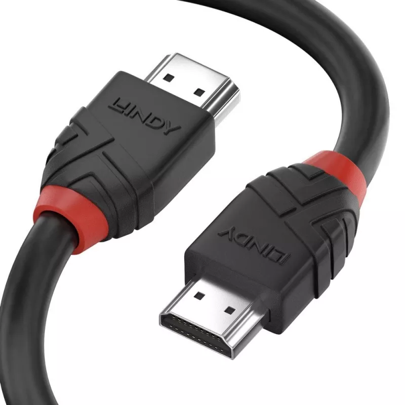 Lindy 0,5m aukštos spartos HDMI laidas, Black Line