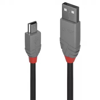 Lindy 5m USB 2.0 A tipo – Mini-B laidas, Anthra Line