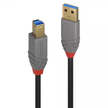 Lindy 1 m USB 3.2 Type A į B laidas, 5 Gbps, Anthra Line