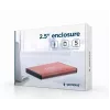 Išorinis HDD dėklas Gembird EE2-U3S-3-P, 2.5 colio SATA diskams, vienvietis, 5 Gbit/s, rožinis