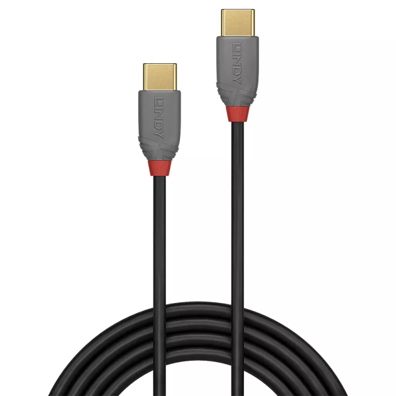 USB 2.0 Type C–C kabelis Lindy 36871 1 m Anthra Line