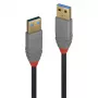 USB kabelis Lindy 5 m USB 3.2 Type A kabelis 5 Gbps Anthra Line