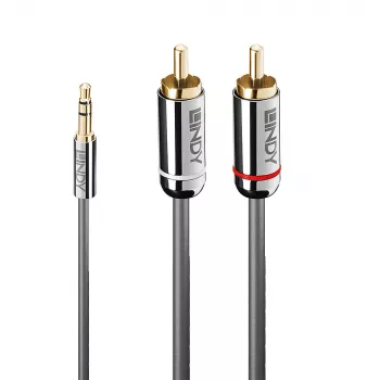 Lindy 5m 3.5mm į Phono garso laidas, Cromo Line, 3.5mm, Kištukas, 2 x RCA, Kištukas, 5 m, Antracitas