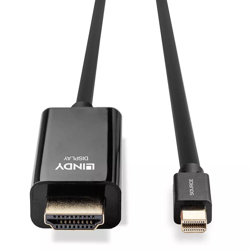 Lindy 1m Mini DisplayPort į HDMI 10.2G laidas