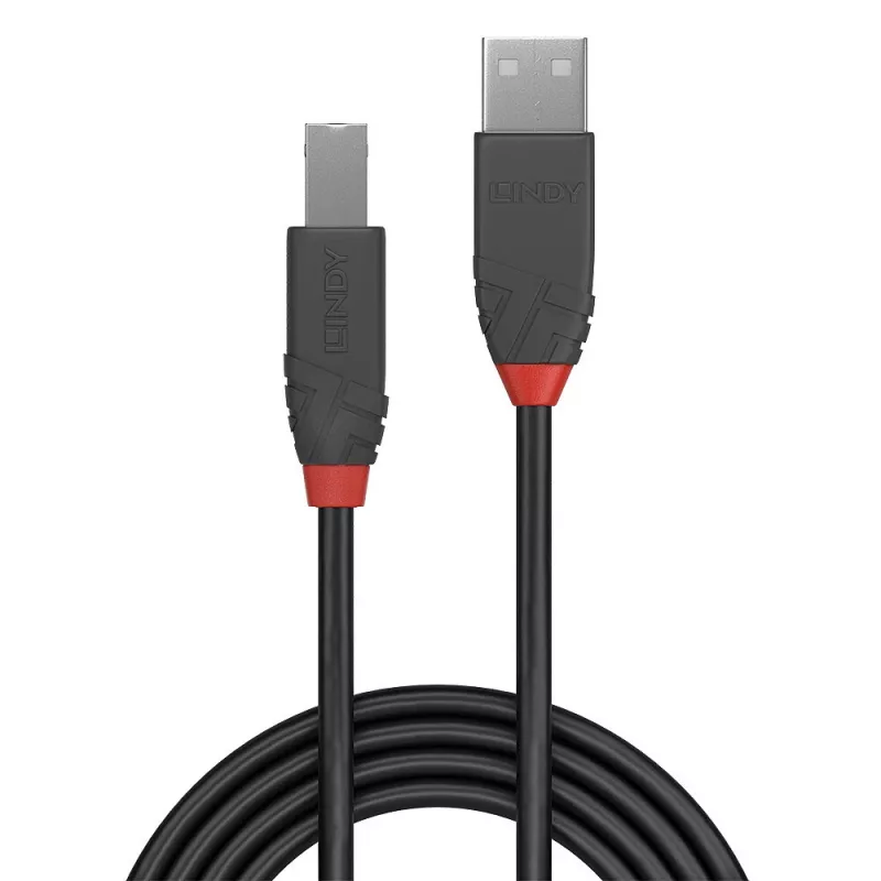 Lindy 10m USB 2.0 A tipo į B tipo laidas, Anthra Line